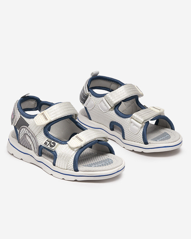Sandale albe pentru copii cu petice Kiteks - Încălțăminte