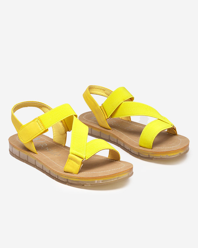 Sandale de damă galbene cu un elastic Allab- Încălțăminte
