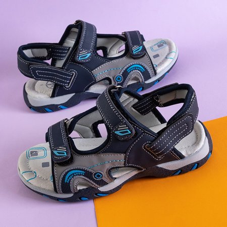 Sandale pentru copii de culoare albastru marin cu Velcro de la Rupert - Încălțăminte