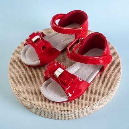 Sandale roșii pentru copii cu arc Meeo - Pantofi