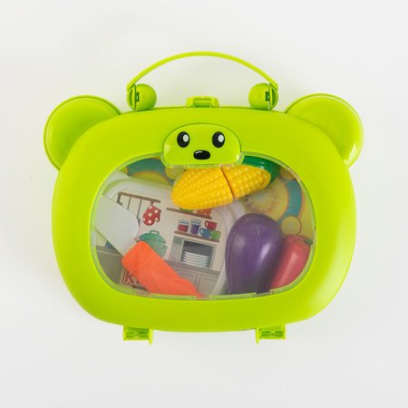 Set de tăiere verde pentru copii într-o valiză - Jucării