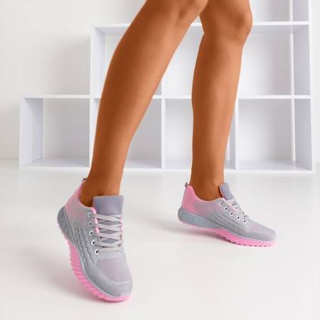 Szaro-różowe sportowe buty damskie Fonto - Obuwie