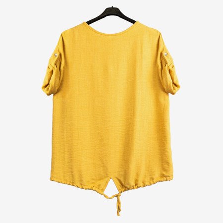 Żółta damska tunika z napisami - Odzież