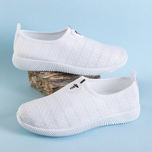 Adidași albi pentru femei, pe pantofi Smegin - Încălțăminte