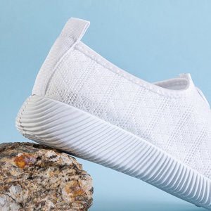 Adidași albi pentru femei, pe pantofi Smegin - Încălțăminte
