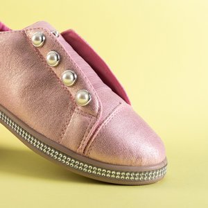 Adidași alunecați pentru copii roz cu perle Merina - Încălțăminte