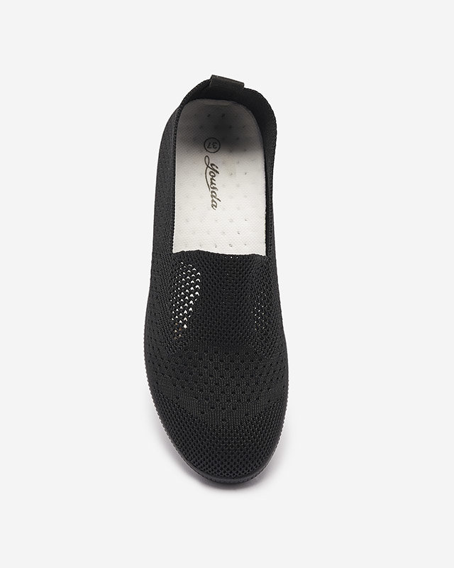 Adidași de damă negri, cu șliț, de tip openwork Kamiosa- Footwear