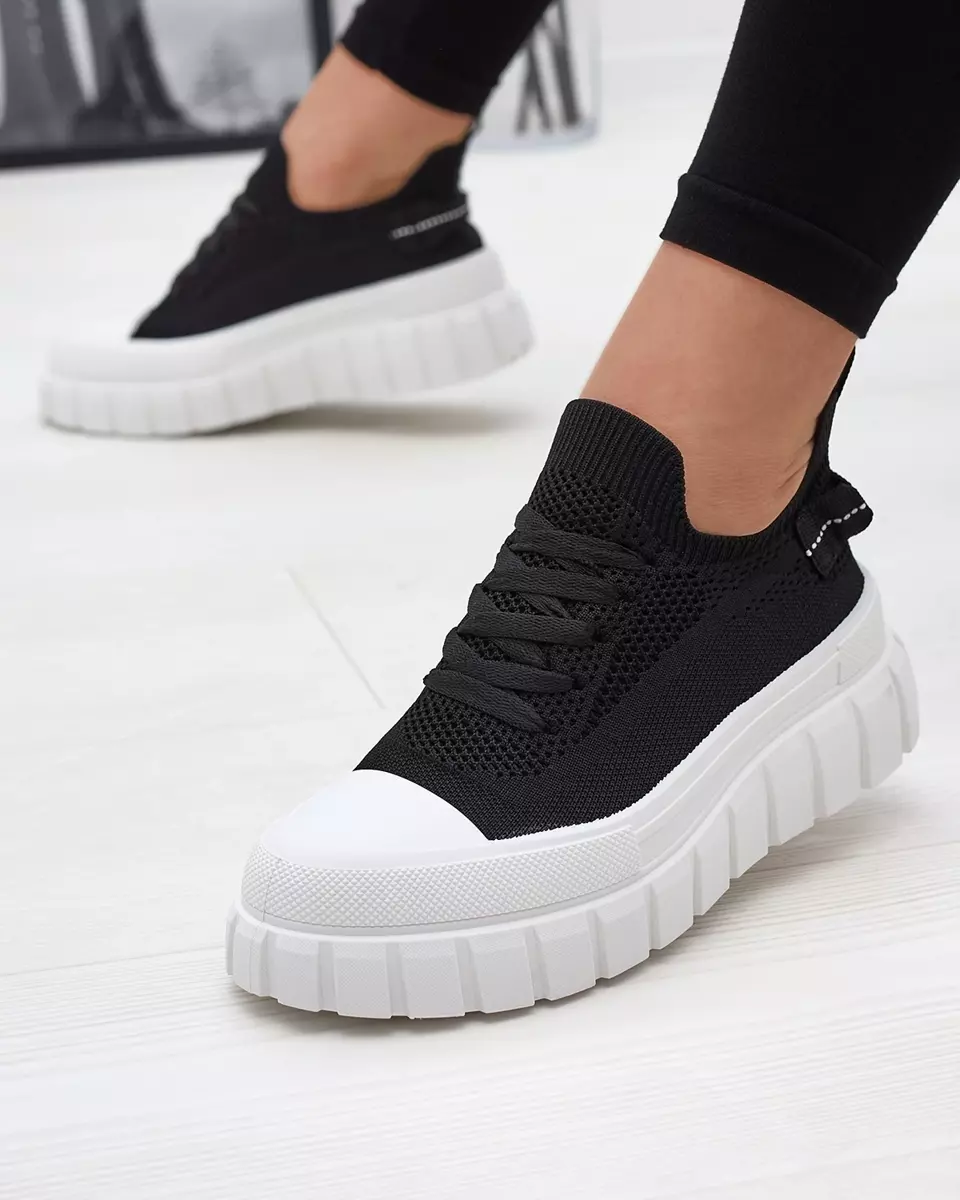 Adidași negri cu platformă pentru femei Feksid- Footwear