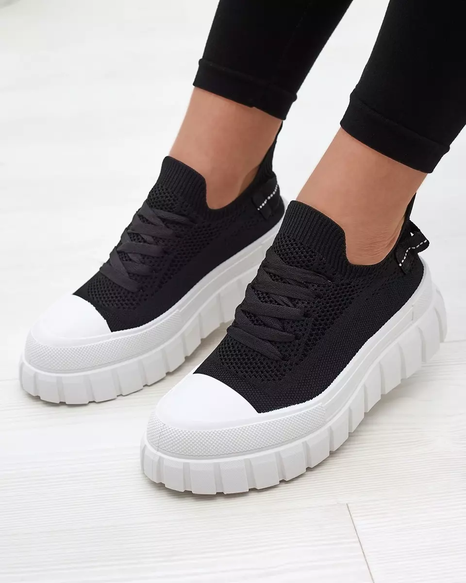 Adidași negri cu platformă pentru femei Feksid- Footwear
