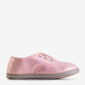 Adidași roz pentru copii, cu perle Merini - Pantofi