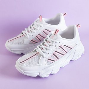 Adidași sport de culoare albă și roz pentru femei Justar - Încălțăminte