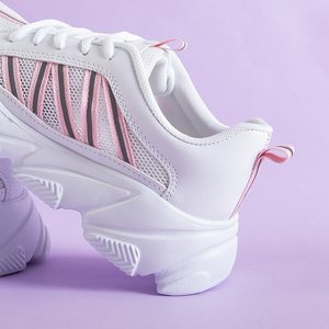 Adidași sport de culoare albă și roz pentru femei Justar - Încălțăminte