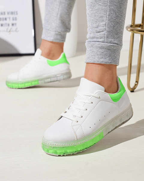 Adidași sport pentru femei de culoare alb-verde Roisels - Încălțăminte
