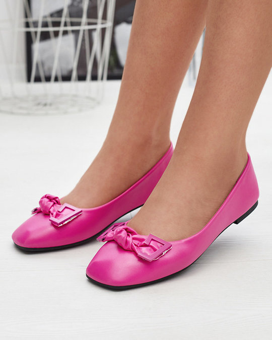 Balerini roz de damă cu decor pe nas Caxien- Footwear