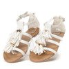 Białe sandały z frędzelkami Jowite - Obuwie