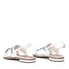 Białe sandały ze srebrnymi łańcuszkami Manuelita - Obuwie