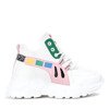 Biało - różowe buty sportowe na wyższej podeszwie Milkmade - Obuwie