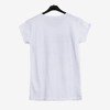 Biały t-shirt damski z printem - Odzież