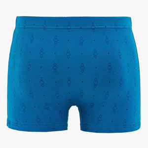 Boxer albastru pentru bărbați cu model geometric - Lenjerie intima