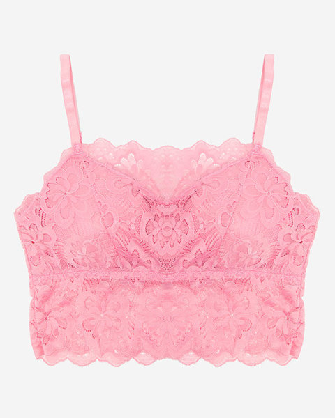 Bralette de dama roz din dantela - Lenjerie intima