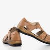 Brązowe damskie sandały z wycięciami Cabin - Obuwie