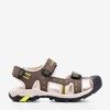 Brązowe dziecięce sportowe sandały z beżowymi wstawkami Krifia - Obuwie