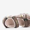 Brązowe dziecięce sportowe sandały z beżowymi wstawkami Krifia - Obuwie