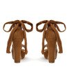 Brązowe sandały wiązane na wysokim słupku Molier - Obuwie