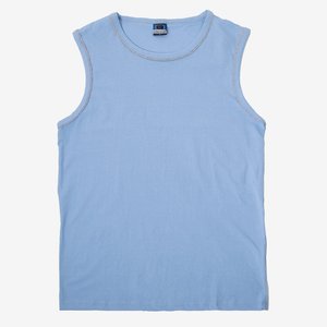 Cămașă albastră deschisă fără mâneci pentru bărbați - Îmbrăcăminte