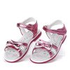 Ciemno-różowe, metaliczne sandały Cami- Obuwie