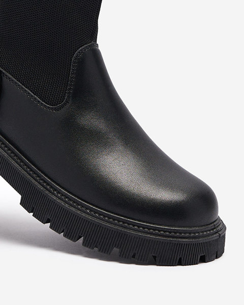 Cizme negre de damă cu șosetă cusută Wanddy- Footwear