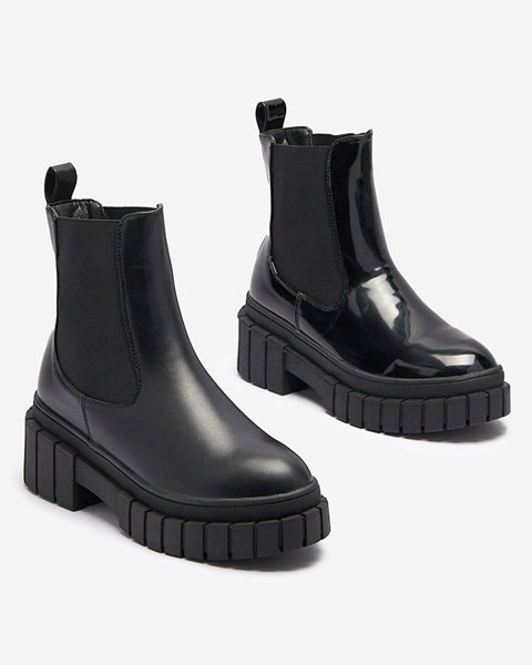 Cizme negre de damă cu talpă mai groasă Fazzati- Footwear