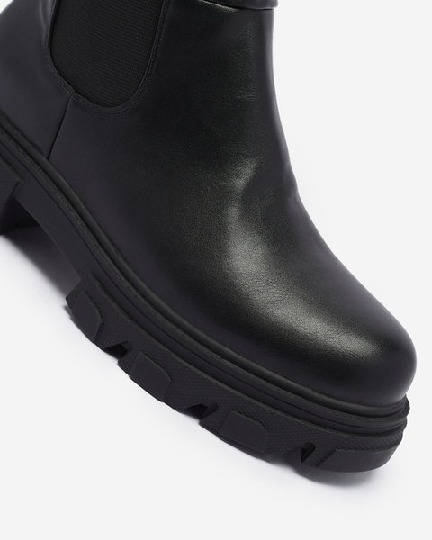 Cizme negre de damă cu talpă medie Vebissa- Footwear