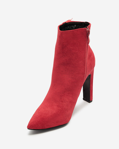 Cizme stiletto de damă roșii cu pene Cailyy- Footwear