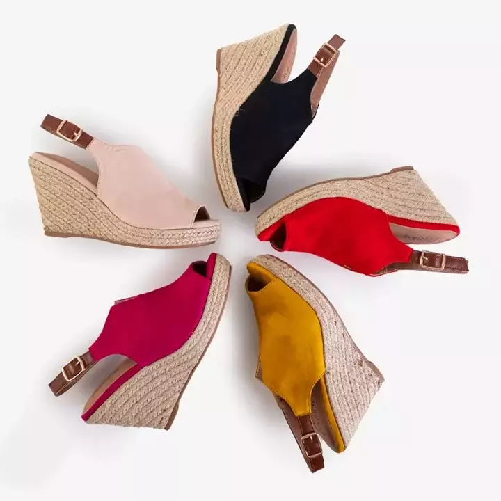 Clowse sandale de culoare roșie pentru femei - încălțăminte