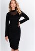 Czarna sukienka midi z przezroczystą wstawką - Odzież