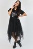 Czarna sukienka ze zwiewnym tiulem - Odzież 
