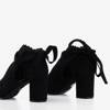 Czarne damskie sandały na słupku z cholewką Masala - Obuwie