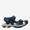 Czarne dziecięce sportowe sandały z kobaltowymi wstawkami Krifia - Obuwie