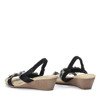 Czarne sandały na niskiej koturnie Miriam - Obuwie