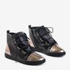 Czarno-srebrne damskie sneakersy Enzo - Obuwie