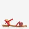 Czerwone damskie sandały z cyrkoniami Afina - Obuwie