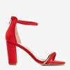 Czerwone sandały damskie na wysokim obcasie Callisia - Obuwie