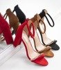 Czerwone sandały damskie na wysokim obcasie Callisia - Obuwie