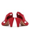 Czerwone sandały na trójkątnym słupku Valente - Obuwie