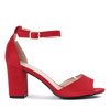 Czerwone sandały z eko - zamszu na słupku Oti - Obuwie