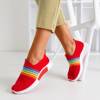 Czerwone sportowe buty damskie typu slip - on Rainbi - Obuwie