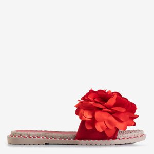 Flip-flops Etain pentru femei roșii cu flori - Încălțăminte