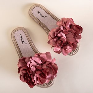 Flip-flops Etain pentru femei roz cu flori - Încălțăminte