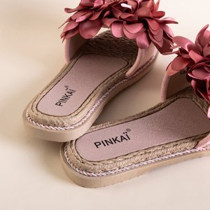 Flip-flops Etain pentru femei roz cu flori - Încălțăminte